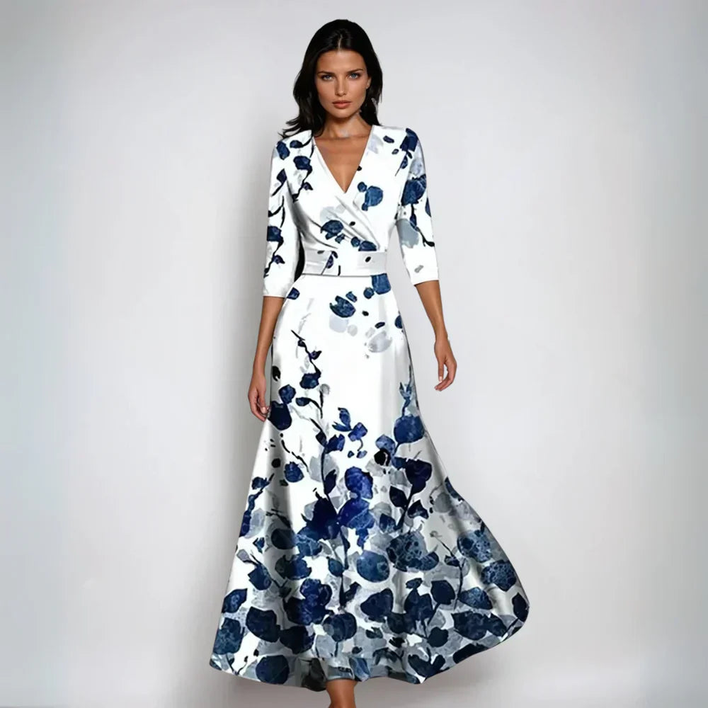 Liss™ | Elegant Blomsterprint Omslagskjole