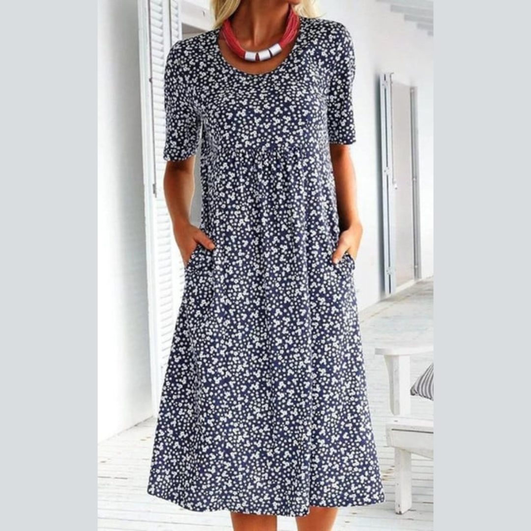 Maiken™ | Midikjole med blomsterprint
