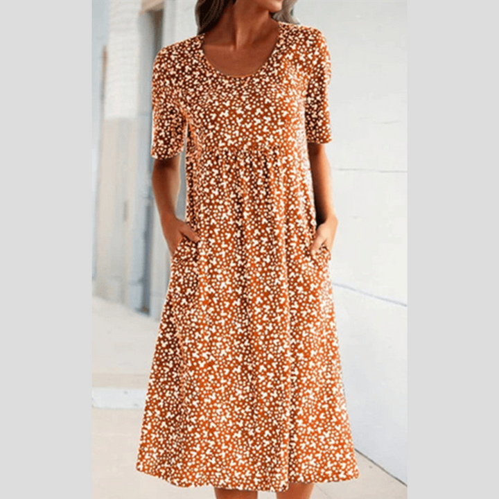 Maiken™ | Midikjole med blomsterprint