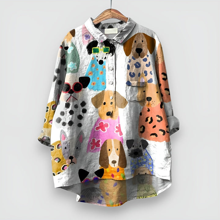 Åse ™  | Dameskjorte med Hundeprint
