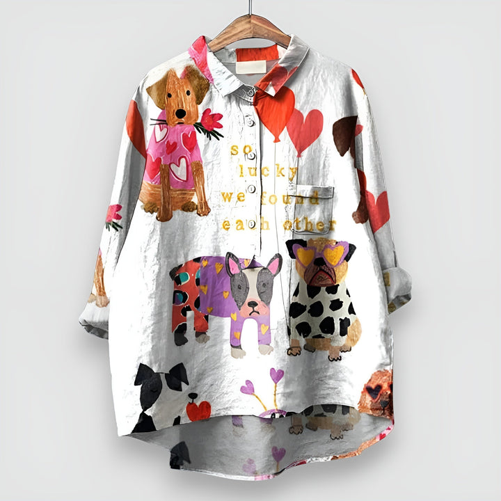 Åse ™  | Dameskjorte med Hundeprint