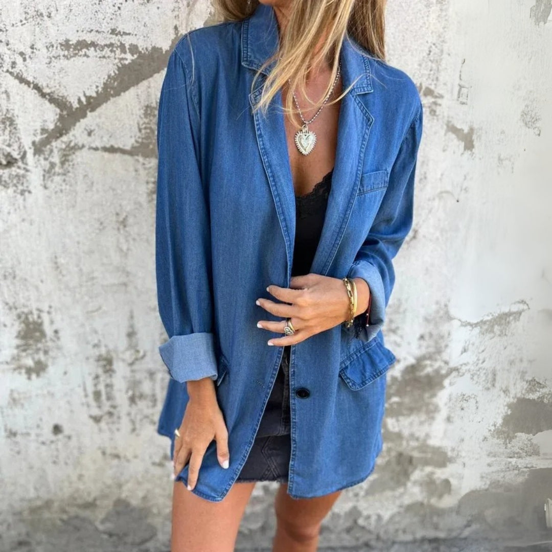 Cille™ | Afslappet Denimblazer