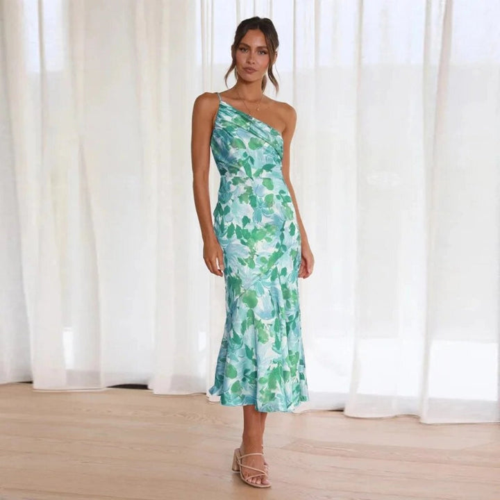 Gitte ™ | Blomsterkjole i satin
