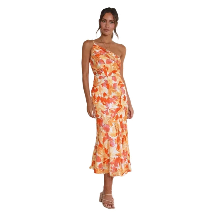 Gitte ™ | Blomsterkjole i satin