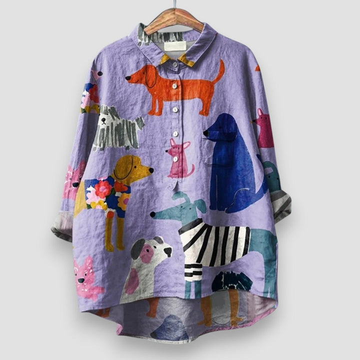Åse ™  | Dameskjorte med Hundeprint