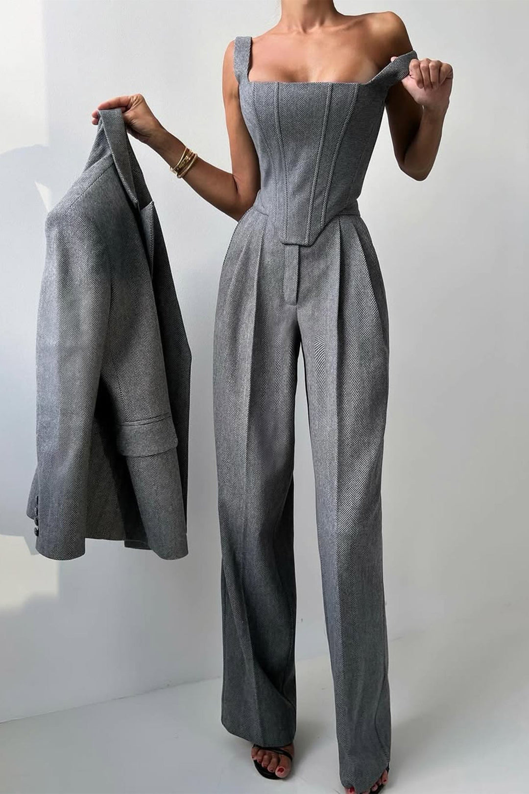 Alvilda™ | Tre-delt sæt med dobbeltknappet blazer