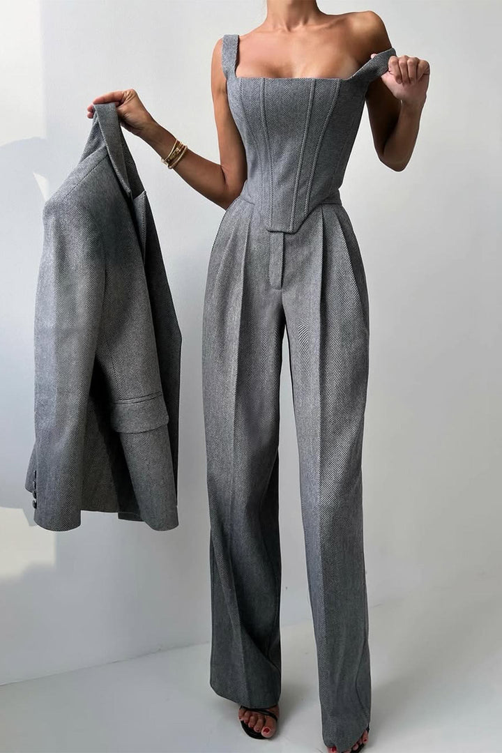Alvilda™ | Tre-delt sæt med dobbeltknappet blazer