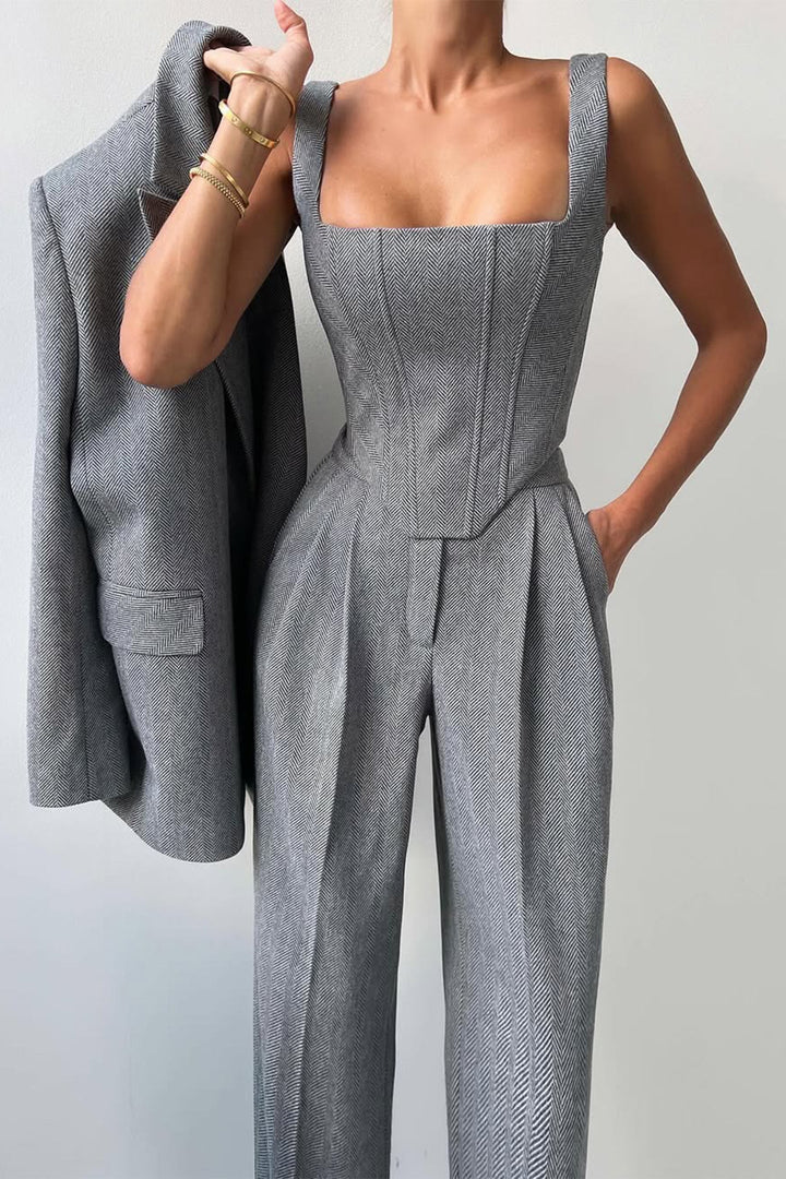 Alvilda™ | Tre-delt sæt med dobbeltknappet blazer