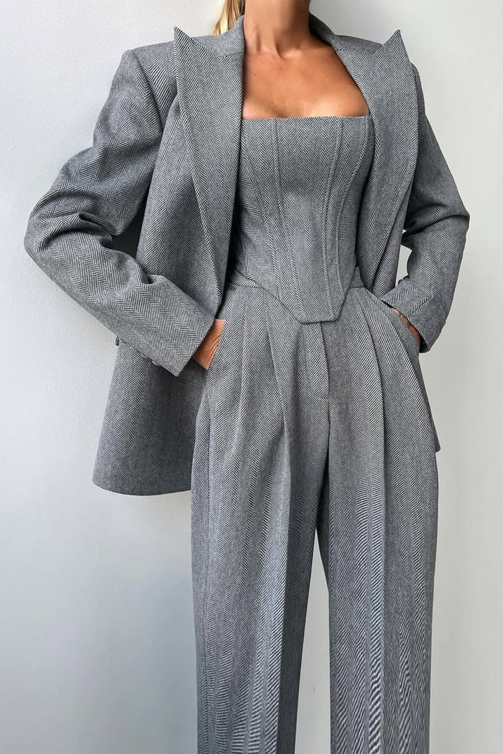 Alvilda™ | Tre-delt sæt med dobbeltknappet blazer
