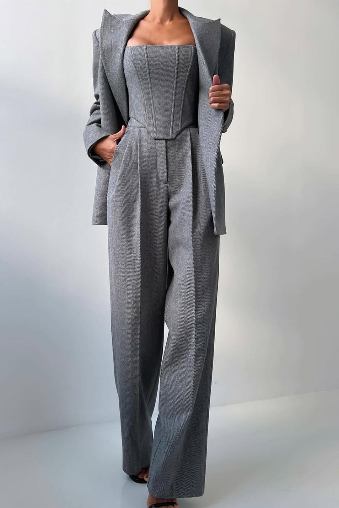Alvilda™ | Tre-delt sæt med dobbeltknappet blazer