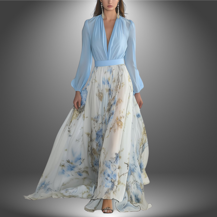 Elva™ |  Elegant blomstret maxikjole