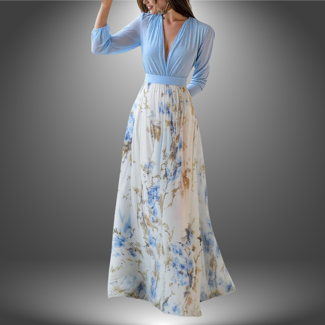 Elva™ |  Elegant blomstret maxikjole