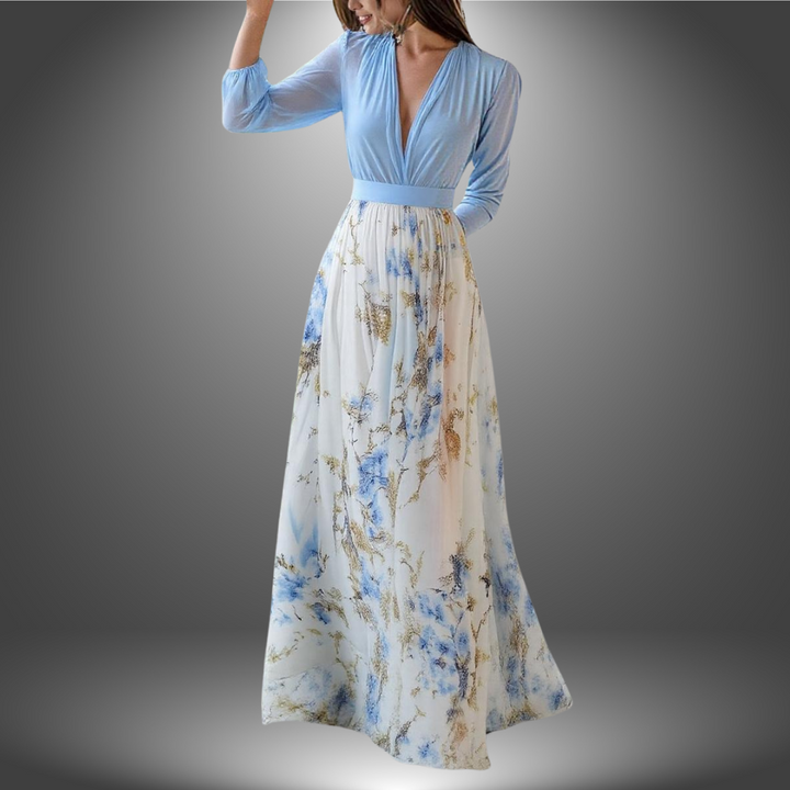 Elva™ |  Elegant blomstret maxikjole