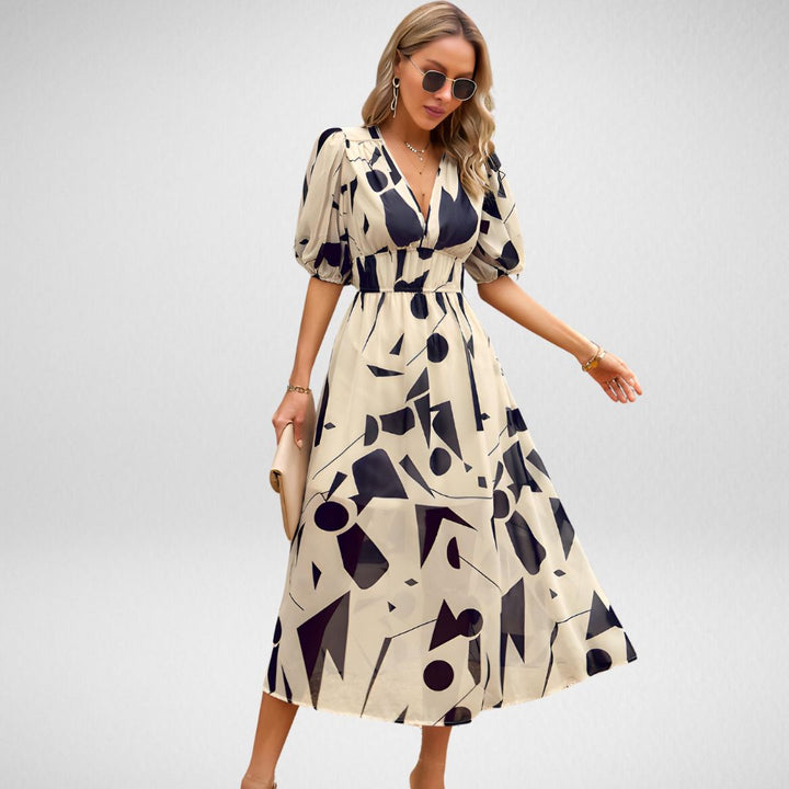 Cecilia™ | Stilfuld Geometrisk Print Kjole