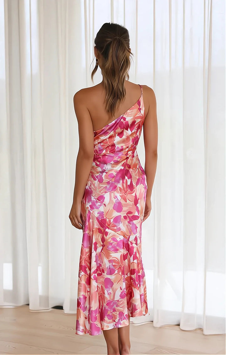 Gitte ™ | Blomsterkjole i satin